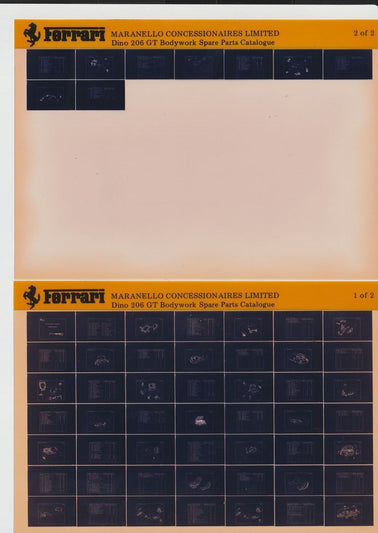 OEM Ferrari 206 GT Microfiche Parts Illustrations Manual 95991200/M