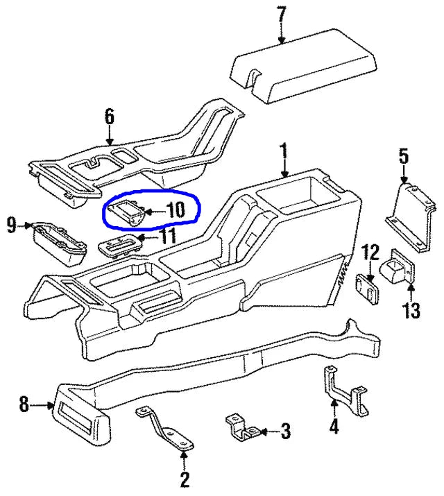 New 1984-1996 Fits Jeep Cherokee Center-Console-Coin Holder, Part # 55003281