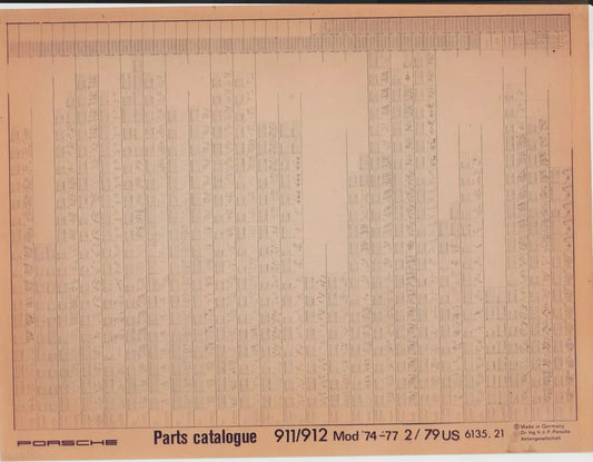 OEM 1974-1977 Porsche 911 912 Microfiche Parts Illustrations, Part # WET-613-521