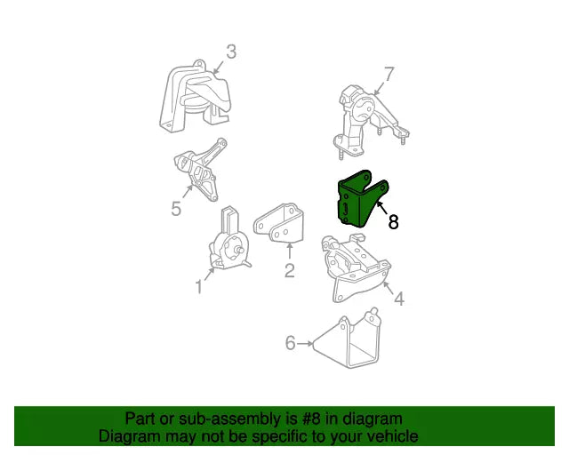 New OEM 2003-2006 Pontiac Vibe 1.8L Engine Mount Bracket Rear, Part # 88969071