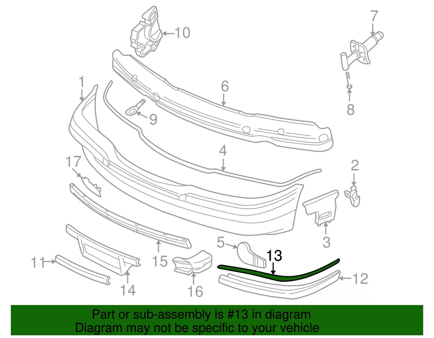 New 1995-2001 BMW E1938 725tds 728i 728iL 730d 730i 730iL Right Rear Bumper Cover Primed Left, Part # 51-12-8-211-581