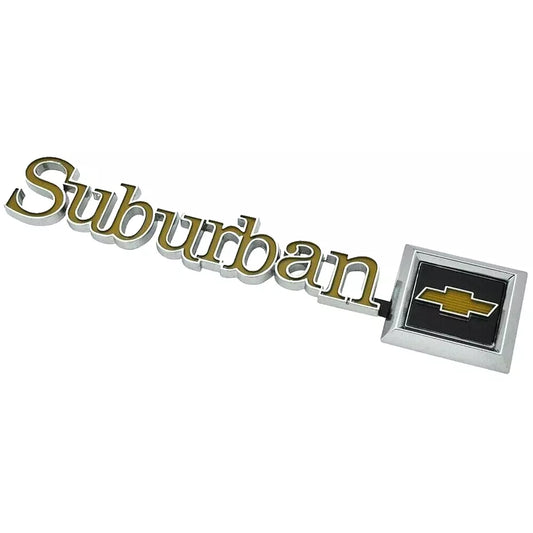 New OEM 1973-1988 Suburban Rear Tail Gate Or Barn Door Emblem GM, Part # 14016626