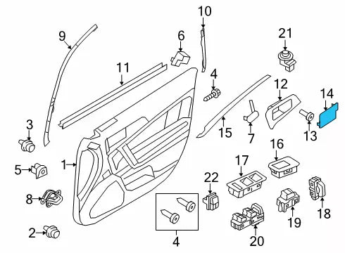 New OEM 2010 Lincoln MKZ Driver Left Handle Bezel Cover, Part # 9H6Z-5424057-AB