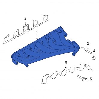 New OEM Left Exhaust Manifold Fits, 2004-2005 Dodge Ram - Part # 5037123AC