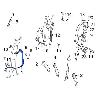 New OEM Front Right Outer Seat Belt Lap and Shoulder Belt Fits, 2002 Dodge Ram - Part # 5GU661L8AF