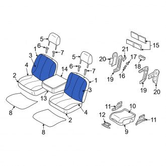 New OEM Front Left Seat Back Cushion Cover Fits, 2002 Dodge Ram - Part # WS551L5AA