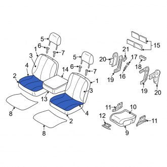 New OEM Rear Left Seat Cover Fits, 2002 Dodge Ram - Part # WM511DVAA