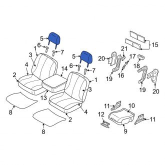 New OEM Front Headrest Fits, 2002 Dodge Ram - Part # WL011L5AA