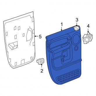 New OEM Front Right Inner Door Interior Trim Panel Fits, 2006-2007 Dodge Ram - Part # 5JV301D5AC