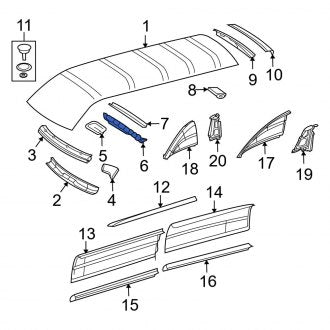 New OEM Rear Roof Panel Bracket Fits, 2007-2009 Dodge Sprinter - Part # 68009778AA