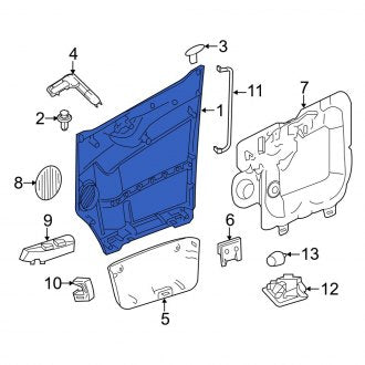 New OEM Front Left Inner Door Interior Trim Panel Fits, 2007-2009 Dodge Sprinter - Part # 1HE36XDVAA