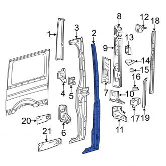 New OEM Right Body D-Pillar Fits, 2007-2009 Dodge Sprinter - Part # 68008670AA