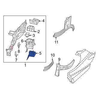 New OEM Front Left Fender Apron Fits, 2014-2019 Ram ProMaster - Part # 68166933AA