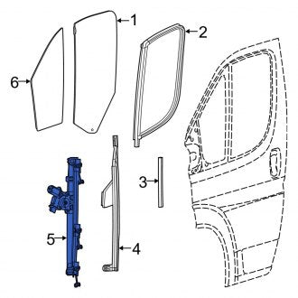 New OEM Front Right Window Regulator Fits, 2020-2022 Ram ProMaster - Part # 68401985AB