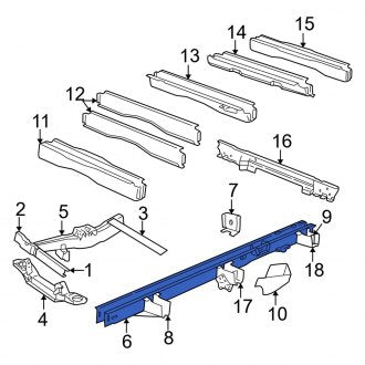 New OEM Rear Left Frame Side Member Fits, 1998 Dodge B-Series - Part # 55347368AK