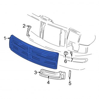 New OEM Front Grille Fits, 1994-1997 Dodge B-Series - Part # 55054636