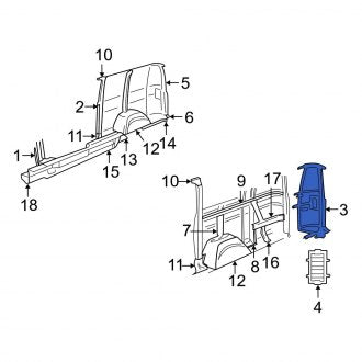 New OEM Right Body D-Pillar Fits, 1998 Dodge B-Series - Part # 55075136AC