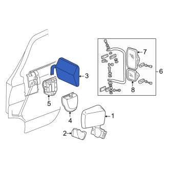 New OEM Front Left Door Mirror Fits, 1997 Dodge B-Series - Part # 55076879AA