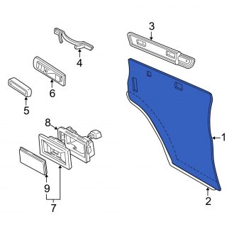 New OEM Front Right Lower Inner Door Interior Trim Panel Fits, 1997 Dodge B-Series - Part # QQ64RP8