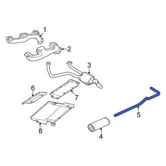 New OEM Exhaust Tail Pipe Fits, 1998 Dodge B-Series - Part # 52020075AB