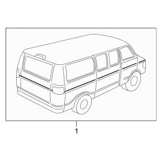 New OEM Left Body Decal Kit Fits, 1997-1998 Dodge B-Series - Part # 4882812AC