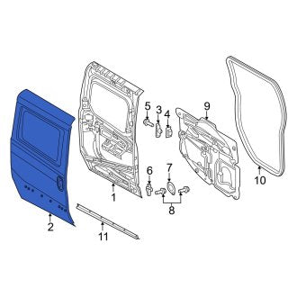 New OEM Right Outer Sliding Door Trim Panel Fits, 2015-2022 Ram ProMaster City - Part # 68461167AA