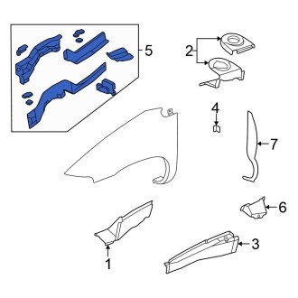 New OEM Front Right Frame Side Member Assembly Fits, 2002-2004 Chrysler Town and Country - Part # 5019530AF