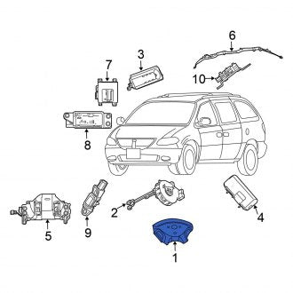 New OEM Steering Wheel Air Bag Fits, 2001-2003 Chrysler Town and Country - Part # SL011TMAF