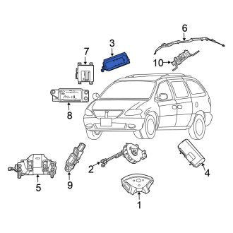 New OEM Upper Instrument Panel Air Bag Fits, 2001-2004 Chrysler Town and Country - Part # 4680530AI