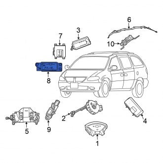 New OEM Air Bag Control Module Fits, 2006-2007 Chrysler Town and Country - Part # 4896056AD