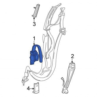 New OEM Center Left Seat Belt Lap and Shoulder Belt Fits, 2004-2005 Chrysler Town and Country - Part # SL69BD5AB