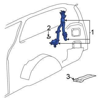 New OEM Rear Right Seat Belt Lap and Shoulder Belt Fits, 2004-2005 Chrysler Town and Country - Part # SL74ZJ3AC