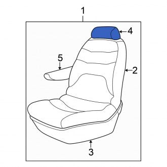 New OEM Front Headrest Fits, 2001-2003 Chrysler Town and Country - Part # UD711QLAA