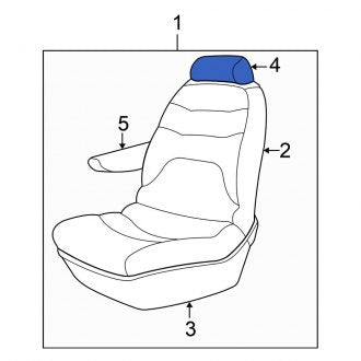 New OEM Front Headrest Fits, 2001-2002 Chrysler Town and Country - Part # UE661T5AA