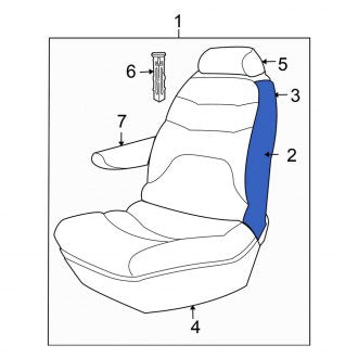 New OEM Front Left Seat Back Cushion Cover Fits, 2004 Chrysler Town and Country - Part # ZE571J3AA