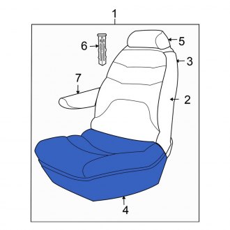 New OEM Front Left Seat Cushion Foam Fits, 2005 Chrysler Town and Country - Part # 1AM931D5AA