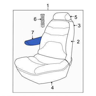 New OEM Center Right Seat Armrest Fits, 2004-2007 Chrysler Town and Country - Part # UD741D5AA