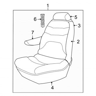 New OEM Front Right Seat Fits, 2006 Chrysler Town and Country - Part # 1AM921J1AD