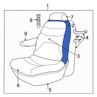 New OEM Front Right Seat Back Assembly Fits, 2005 Chrysler Town and Country - Part # 1AM901D5AA