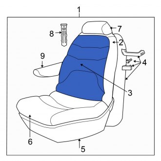 New OEM Front Left Seat Back Cushion Cover Fits, 2004 Chrysler Town and Country - Part # ZE571D5AA