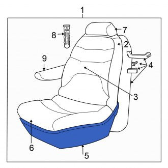 New OEM Center Left Seat Cushion Foam Fits, 2004-2007 Chrysler Town and Country - Part # ZA411D5AA