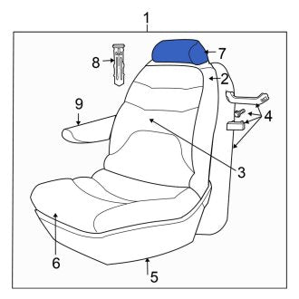 New OEM Front Headrest Fits, 2004 Chrysler Town and Country - Part # UE771P7AA