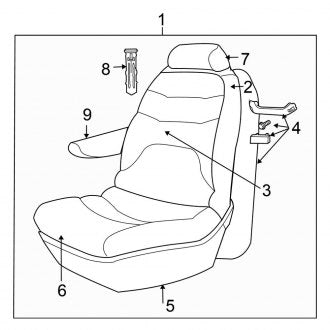 New OEM Center Left Seat Fits, 2004 Chrysler Town and Country - Part # ZB351J3AB