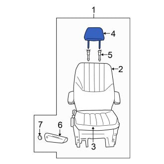 New OEM Center Headrest Fits, 2004-2007 Chrysler Town and Country - Part # ZJ171J3AA