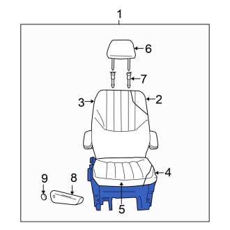 New OEM Center Left Seat Fits, 2004 Chrysler Town and Country - Part # ZB351D5AB