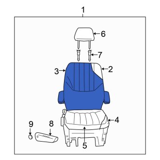 New OEM Center Seat Back Cushion Cover Fits, 2004 Chrysler Town and Country - Part # ZE631P7AA