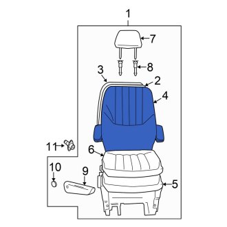 New OEM Center Seat Back Assembly Fits, 2007 Chrysler Town and Country - Part # 1AM541J3AA