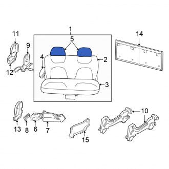 New OEM Rear Headrest Fits, 2001-2003 Chrysler Town and Country - Part # UE062L5AA