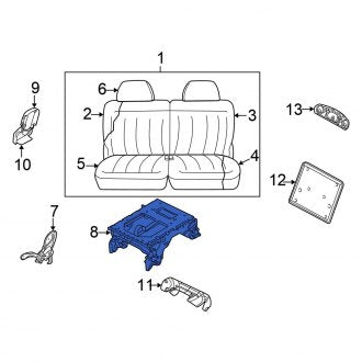 New OEM Rear Left Seat Track Fits, 2001-2003 Chrysler Town and Country - Part # 5018895AA