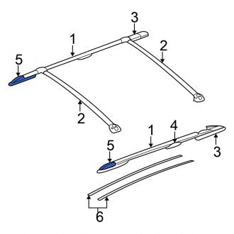 New OEM Right Roof Luggage Carrier Side Rail Fits, 2001-2003 Chrysler Town and Country - Part # SA46XRVAL